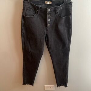 Black Madewell skinny jeans 31P raw hem